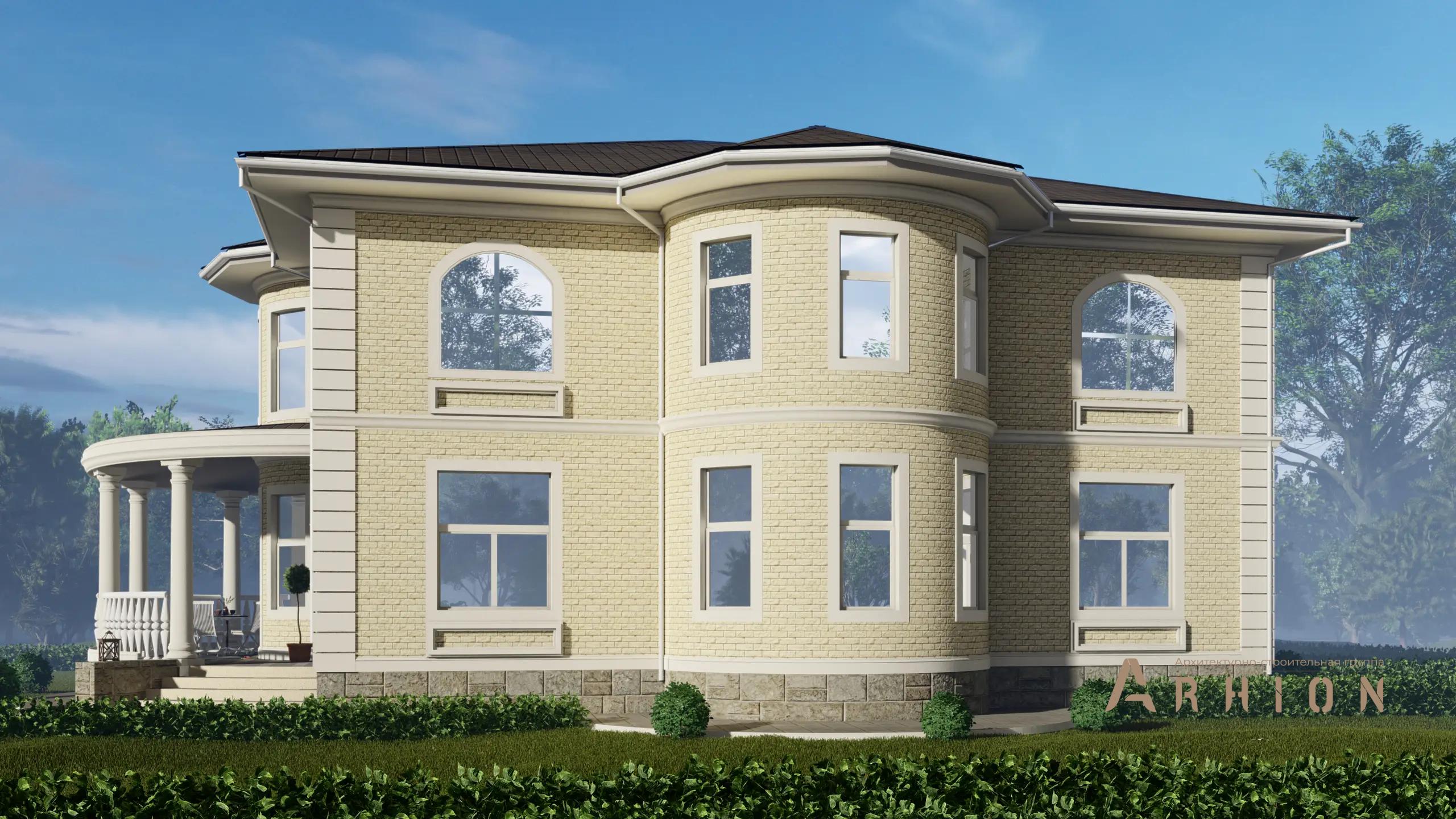 4. Проект двухэтажного дома в современном классическом стиле с четырехскатной, H-1302, площадью - 279 кв c терассой, балконом, эркером